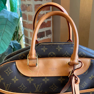 LOUIS VUITTON Deauville Brown Monogram Canvas Vintage Satchel