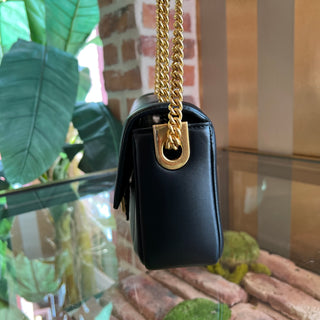 FENI Baguette Black Nappa Leather Apolo Chain Shoulder Bag