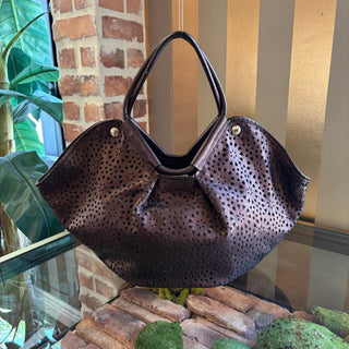 JIMMY CHOO Perforated Leather Star Tote