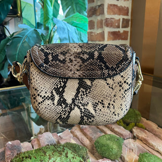 SEE BY CHLOE Mara Snakeskin Embossed Leather Crossbody