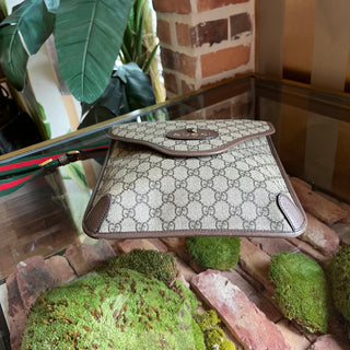 GUCCI Neo Vintage Medium GG Supreme Monogram Web Flap Crossbody