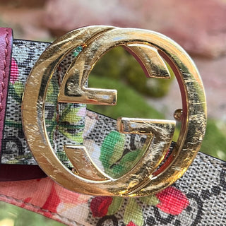 GUCCI GG Supreme Blooms Coated Canvas Belt SZ 90/36