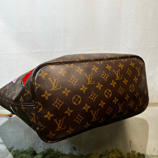 LOUIS VUITTON Neverfull MM Brown Limited Edition Monogram Canvas Patches Tote Bag