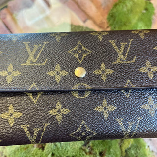 LOUIS VUITTON Sarah Brown Monogram Canvas Vintage Wallet