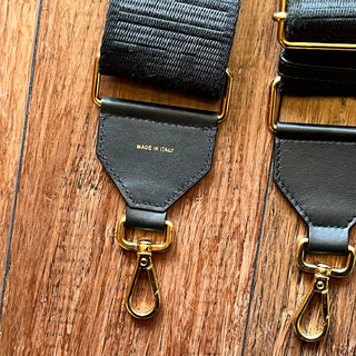 FENDI Strap You Black FF Jacquard Webbing Leather Shoulder Strap