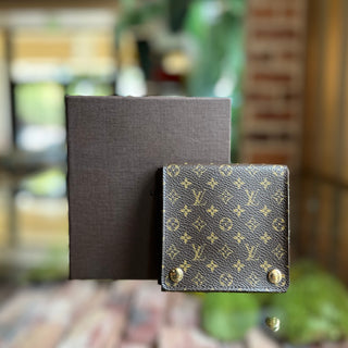 LOUIS VUITTON Small Brown Monogram Canvas Folding Jewelry Case