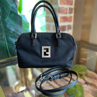 FENDI Black Neoprene Vintage Shoulder Bag