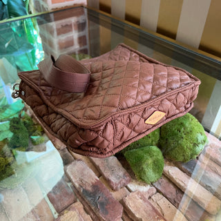 MZ WALLACE Terracotta Quilted Nylon Box Crossbody Bag