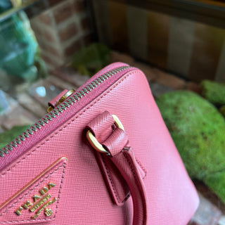 PRADA Promenade Pink Saffiano Lux Dome Top Handle