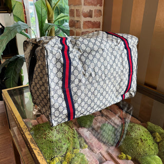 GUCCI Vintage Foldable Black GG Monogram Canvas Duffle Bag Pouch