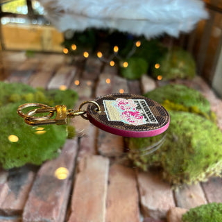 LOUIS VUITTON Monogram Canvas Illustre Posies Key Holder and Bag Charm