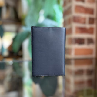 SAINT LAURENT Black Smooth Leather Passport Holder