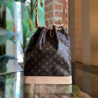 LOUIS VUITTON Noe Brown Monogram Canvas Bucket Bag