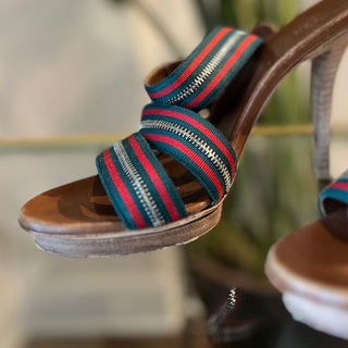 GUCCI  Zip Web Lifford Platform Sandals 36.5