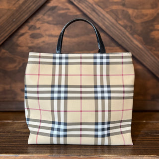 BURBERRY Nova Check Coated Canvas Small Tote