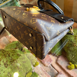 LOUIS VUITTON One Handle Noir Monogram Canvas Top Handle Bag