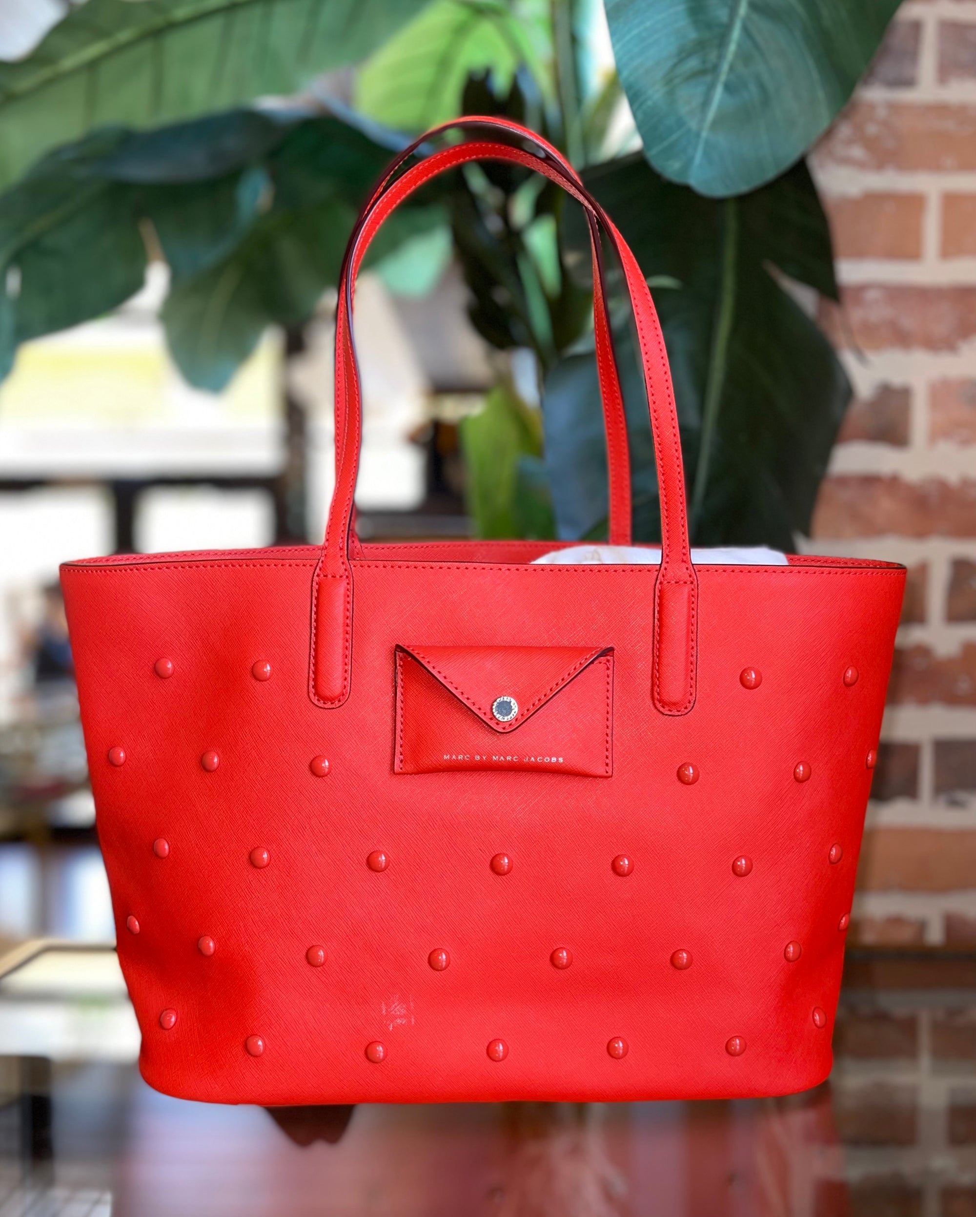 MARC BY MARC JACOBS Red Studded Tote