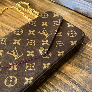 LOUIS VUITTON Felicie Pochette Brown Monogram Canvas Crossbody