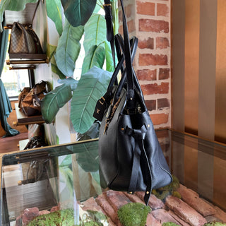 LOUIS VUITTON Milla MM Black Veau Nuage Leather Tote Bag