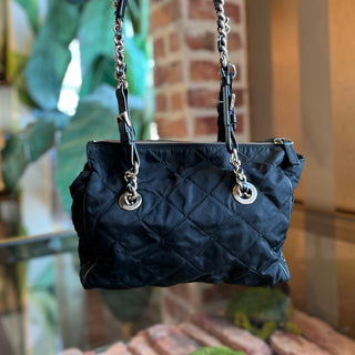 PRADA Black Quilted Nylon Shoulder Bag
