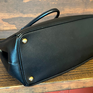 PRADA Small Black Saffiano Lux Leather Tote Bag