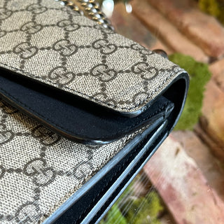 GUCCI Small Dionysus Black GG Supreme Monogram Shoulder Bag