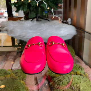 GUCCI Princetown Pink Calfskin Womens Slippers SZ36(6US)
