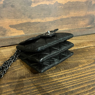 CHANEL 3 Flap Mini Black Quilted Lambskin Crossbody
