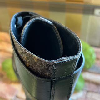 LOUIS VUITTON Wonderland Flat Ranger Black Brown Calfskin Monogram Boots SZ41(11US)
