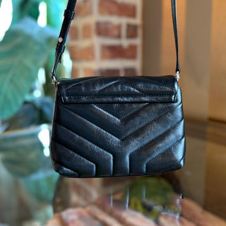 SAINT LAURENT Loulou Toy Quilted Black Calfskin Crossbody