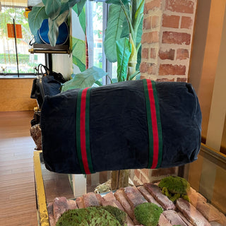 GUCCI Black Suede Duffle Bag