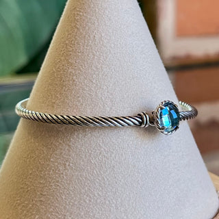 DAVID YURMAN Blue Topaz Petite Chatelaine 925 Sterling Silver Bracelet