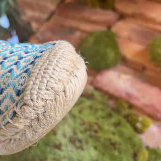 PRADA Blue Nastro Jacquard Embroidered Logo Slip On Espadrilles SZ 39 (US 9)