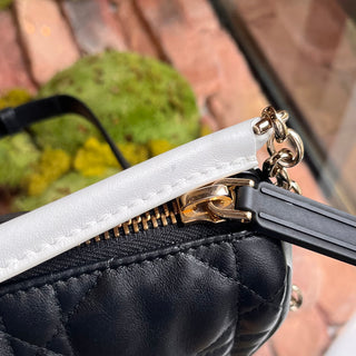 CHRISTIAN DIOR Dior Vibe Small Black Lambskin Cannage Shoulder Bag