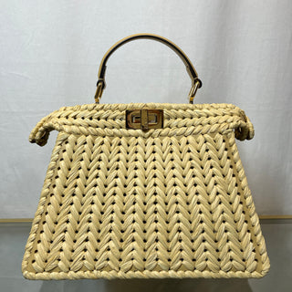 FENDI  Peekaboo IseeU Raffia Small