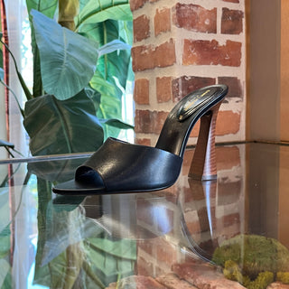 SAINT LAURENT Gippy 105 Black Calfskin Mule Sandals SZ37(7US)