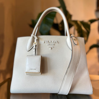 PRADA Monochrome Small Saffiano Leather Tote