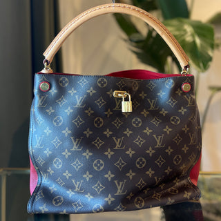 LOUIS VUITTON Gaia Cerise Monogram Canvas Hobo Bag