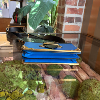 PRADA Cahier Saffiano Leather Flap Crossbody Bag