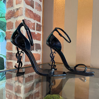 SAINT LAURENT Opyum YSL Black Patent Leather Heels SZ 41 (US 11)