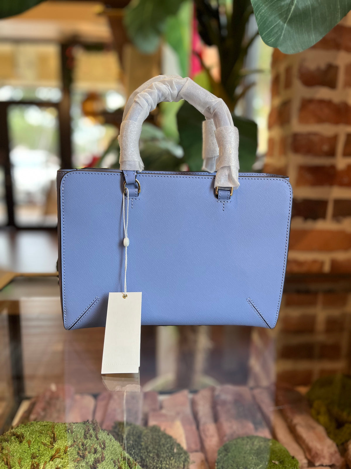Tory Burch Perwinkle Emerson Double Pocket Tote