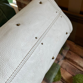 CHLOÉ Paddington White Calfskin Leather Satchel Bag