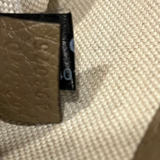 GUCCI Piuma Taupe Jumbo GG Embossed Calfskin Leather Double Buckle Backpack