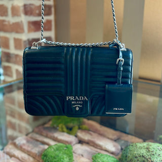 PRADA Black Soft Calf Leather Diagramme Large