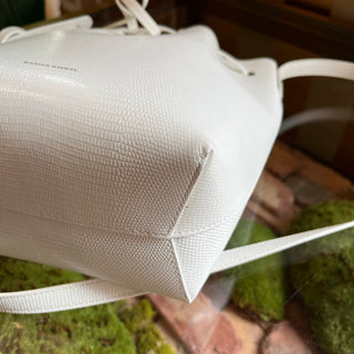 MANSUR GAVRIEL White Leather Mini Bucket Bag
