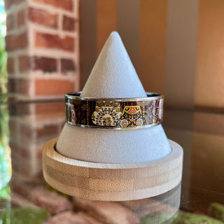 HERMES Wide Cachemire de Tamara Print Enamel Bangle