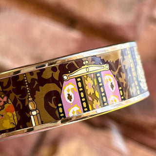 HERMES Wide Cachemire de Tamara Print Enamel Bangle
