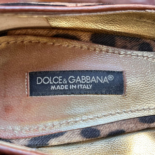 DOLCE&GABBANA Leopard Print Canvas Pumps SZ 37.5 (US 7.5)