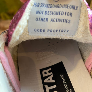 GOLDEN GOOSE Ballstar Multicolor Glitter Pink Star Sneakers SZ35(5US)