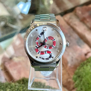 GUCCI G-Timeless King Snake Quartz Stainless Steel Watch